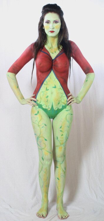 Free porn pics of SuperVillain Poison Ivy Body Art/Paint 16 of 33 pics