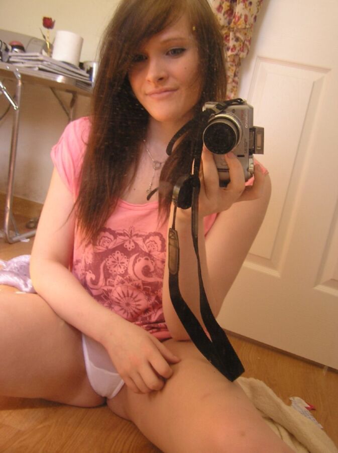 Free porn pics of Sexy brunette emo taking selfies of her teenage body 2 of 35 pics