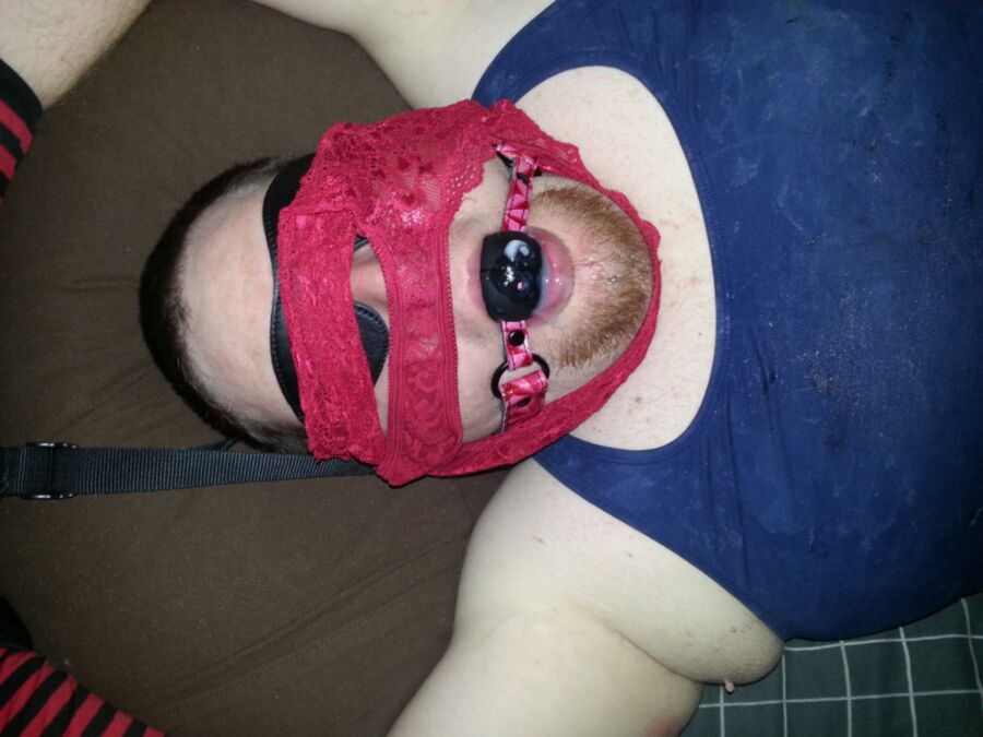 Free porn pics of Sissy bound, blindfolded, and ballgagged 5 of 5 pics