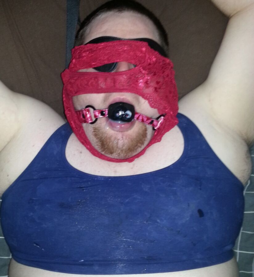 Free porn pics of Sissy bound, blindfolded, and ballgagged 2 of 5 pics