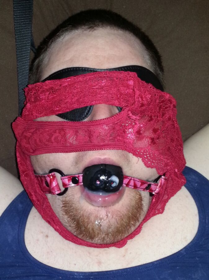 Free porn pics of Sissy bound, blindfolded, and ballgagged 3 of 5 pics
