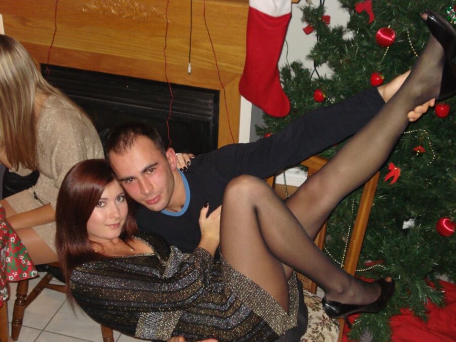 Free porn pics of Leggy girls in pantyhose at xmass party 3 of 13 pics