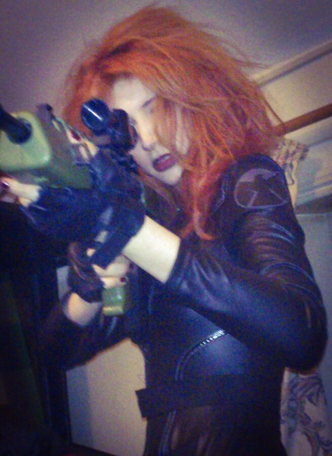 Free porn pics of British teen chav slut Black Widow Cosplay 3 of 10 pics