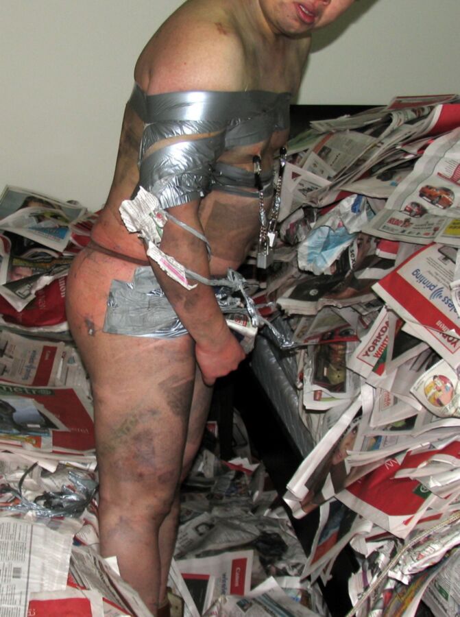 Free porn pics of Duct Tape Bound in Newspaper Pit 11 of 17 pics