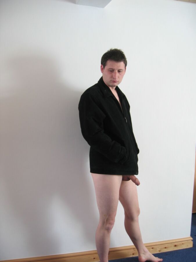 Free porn pics of Jonathan Fredlund In just a Jacket wanking his hard smooth shave 8 of 81 pics
