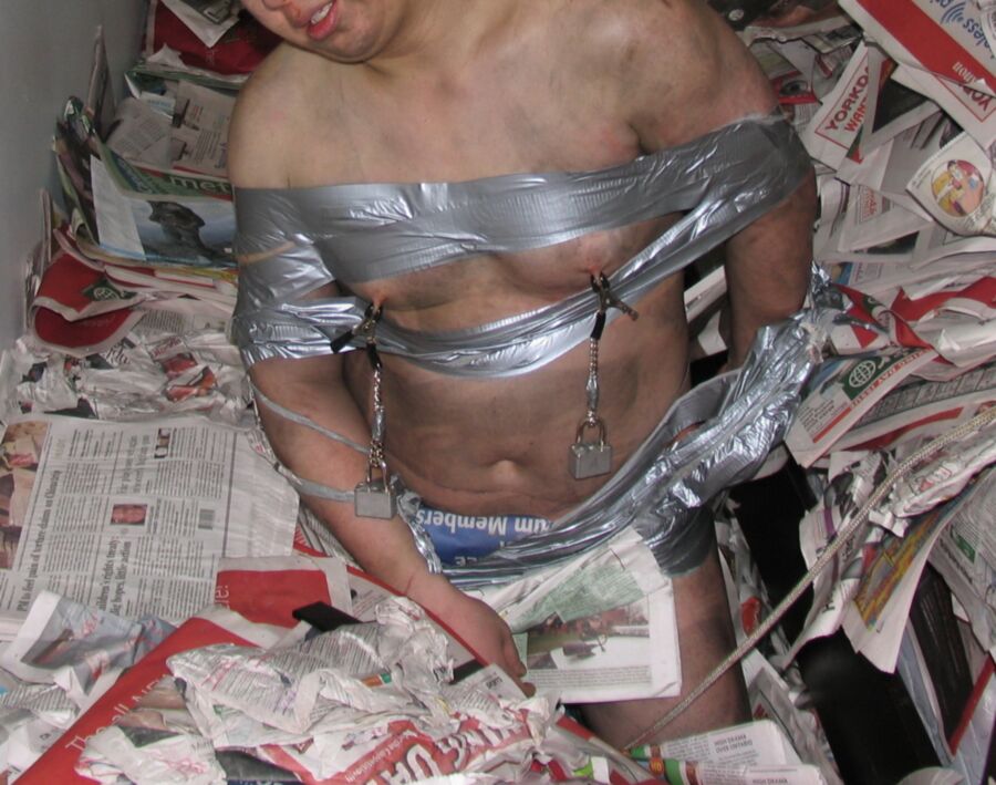 Free porn pics of Duct Tape Bound in Newspaper Pit 13 of 17 pics