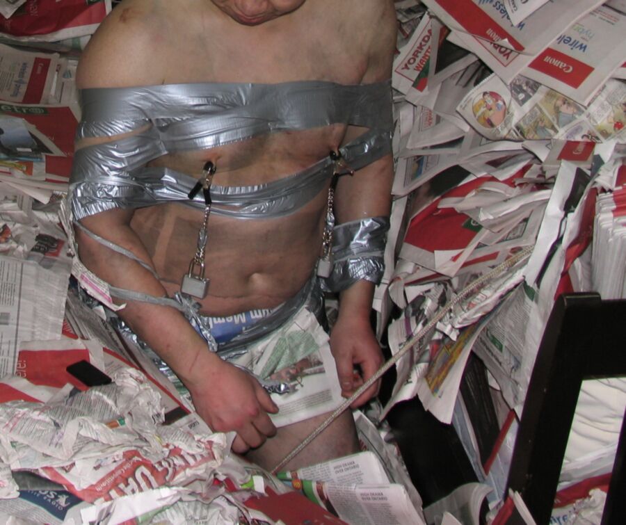 Free porn pics of Duct Tape Bound in Newspaper Pit 12 of 17 pics