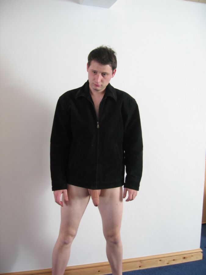 Free porn pics of Jonathan Fredlund In just a Jacket wanking his hard smooth shave 6 of 81 pics