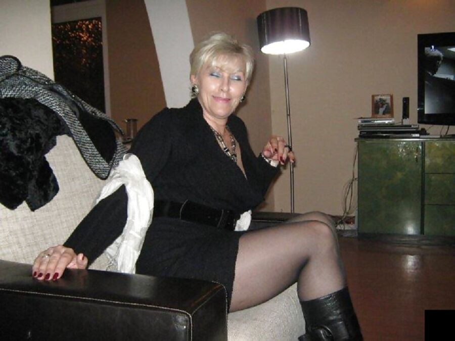 Free porn pics of Blonde Mature in Boots and Pantyhose 8 of 9 pics