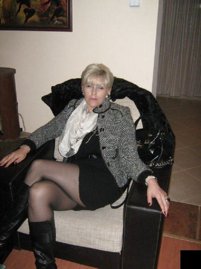 Free porn pics of Blonde Mature in Boots and Pantyhose 7 of 9 pics
