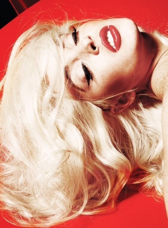 Free porn pics of Lindsay Lohan as Marilyn Monroe Nude on Red Velvet Pics 11 of 48 pics