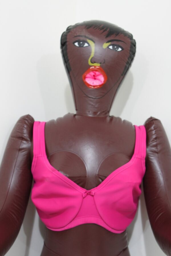 Free porn pics of Black inflatable doll in pink lingerie. 5 of 24 pics