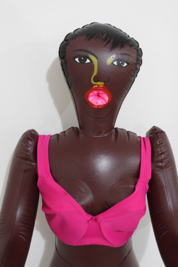 Free porn pics of Black inflatable doll in pink lingerie. 24 of 24 pics