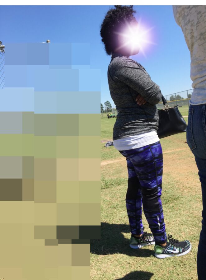 Free porn pics of  Ebony Candids of Family friend in purple yoga pants outside 8 of 12 pics