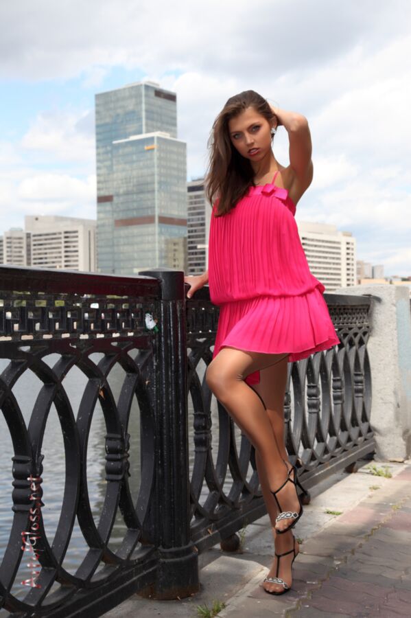 Free porn pics of Valentina Kolesnikova - pink dress & glossy pantyhose   2 of 64 pics