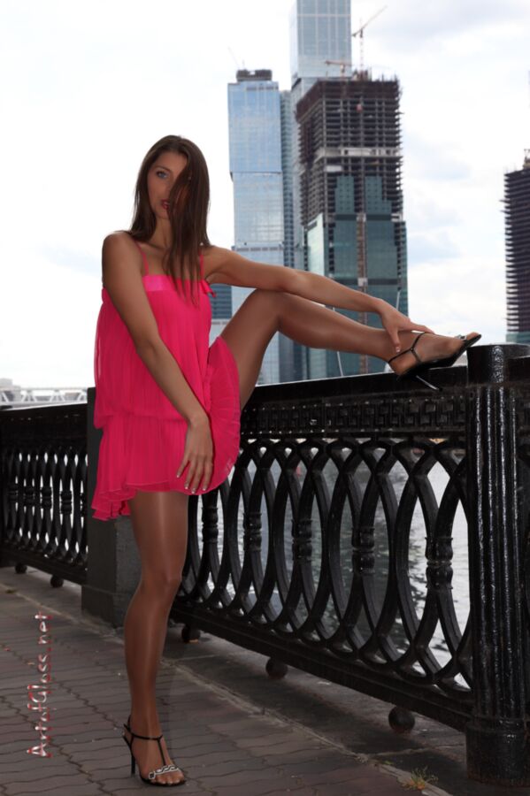Free porn pics of Valentina Kolesnikova - pink dress & glossy pantyhose   17 of 64 pics