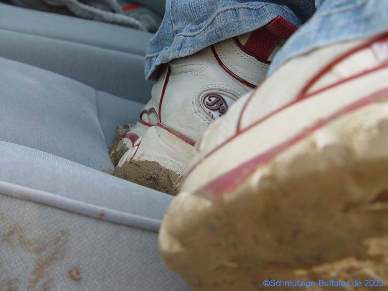 Free porn pics of Bad German Blonde cleans Muddy buffalo sneakers on the car seats 3 of 26 pics