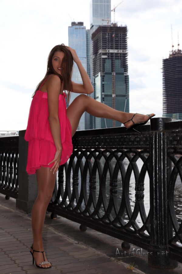 Free porn pics of Valentina Kolesnikova - pink dress & glossy pantyhose   18 of 64 pics