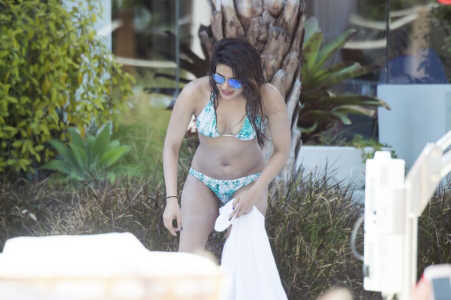 Free porn pics of Priyanka Chopra Swimming in a Bikini on a Miami Beach 12 of 61 pics