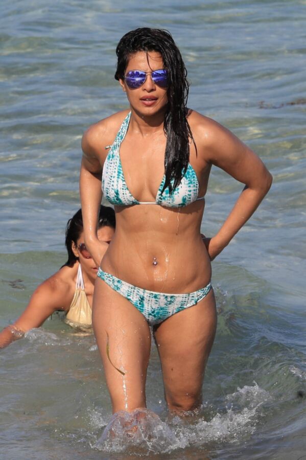 Free porn pics of Priyanka Chopra Swimming in a Bikini on a Miami Beach 1 of 61 pics