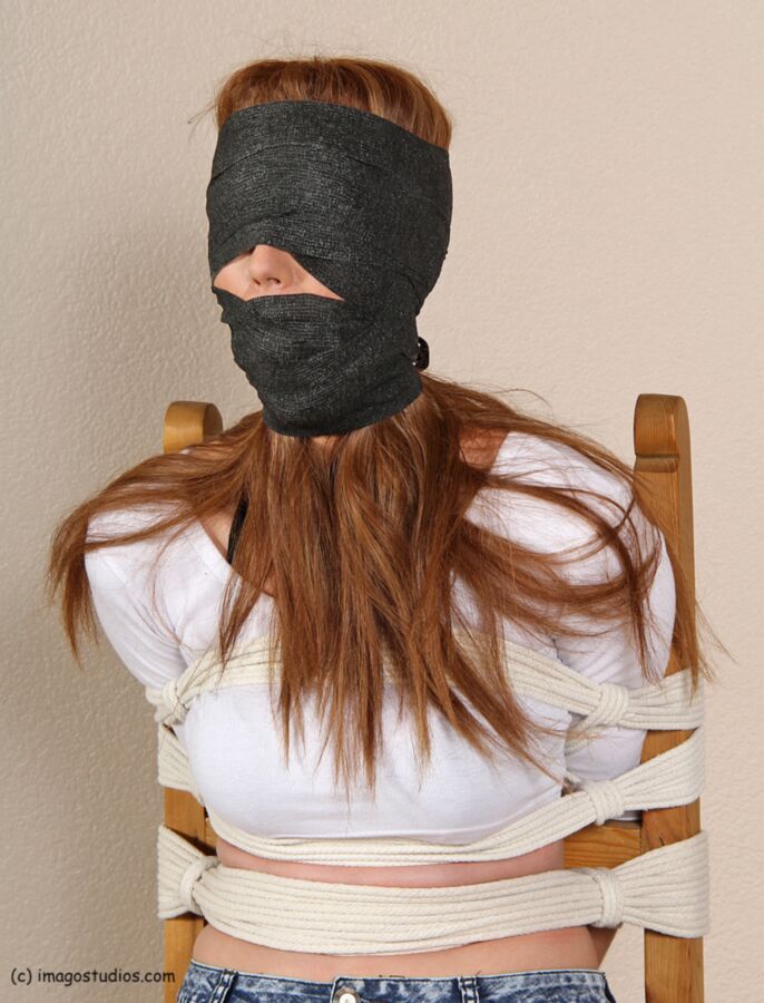 Free porn pics of Brunette chair tied and securely gagged 17 of 36 pics