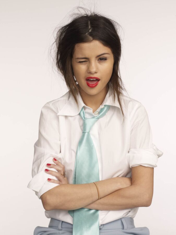 Free porn pics of Selena Gomez - White shirt & tie 24 of 39 pics