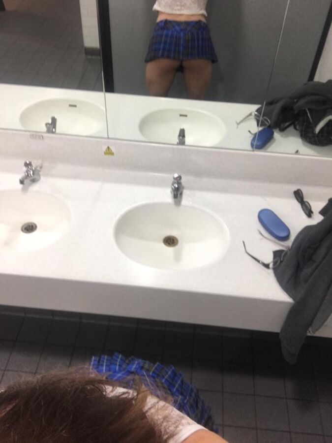Free porn pics of Showing off my big ass and tits in public bathroom Tabbyanne 6 of 6 pics