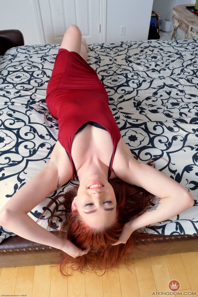 Free porn pics of Cassidy Michaels-Redhead amateur long red dress and round shaved 13 of 103 pics