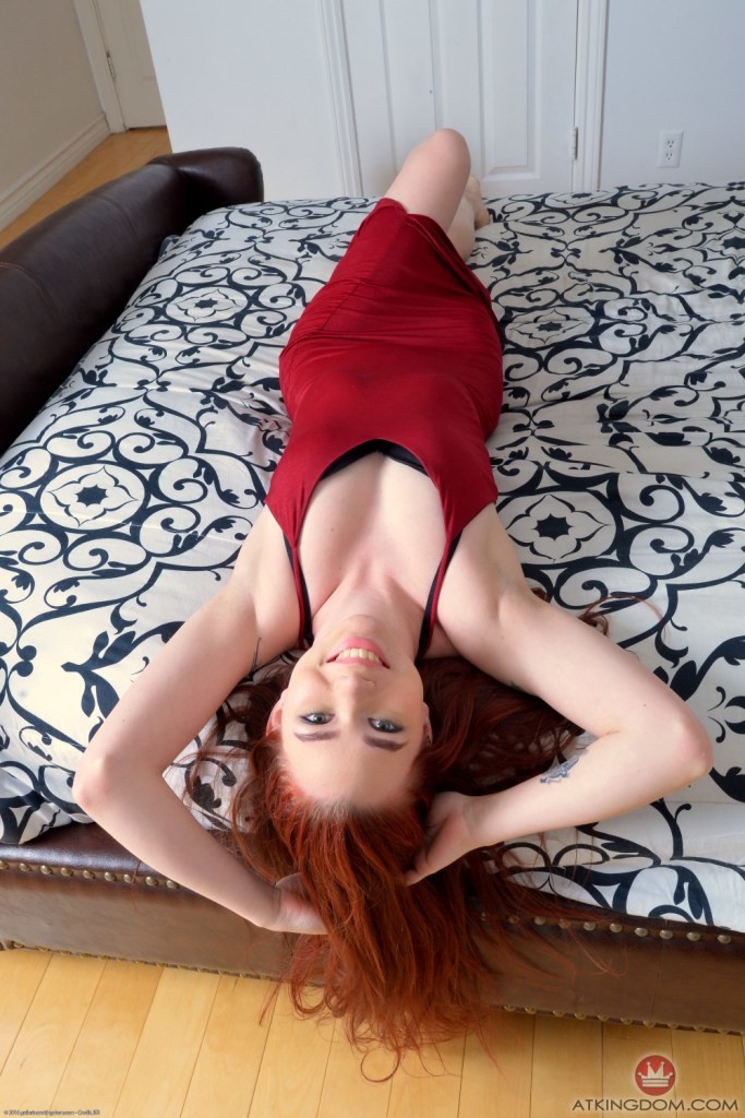 Free porn pics of Cassidy Michaels-Redhead amateur long red dress and round shaved 12 of 103 pics