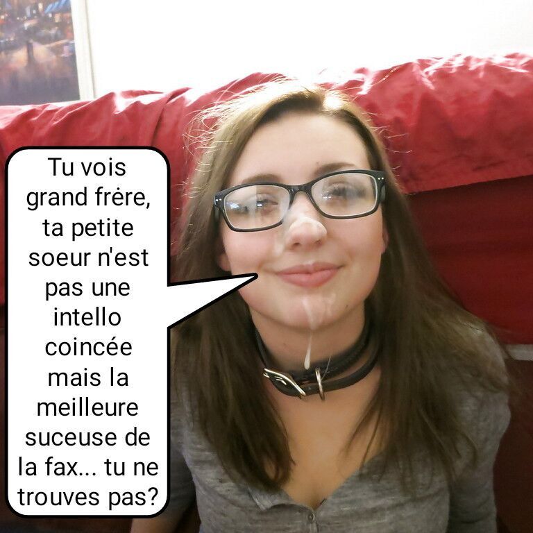 Free porn pics of french caption (francais inceste) Soeurette suceuse et faciale. 4 of 5 pics