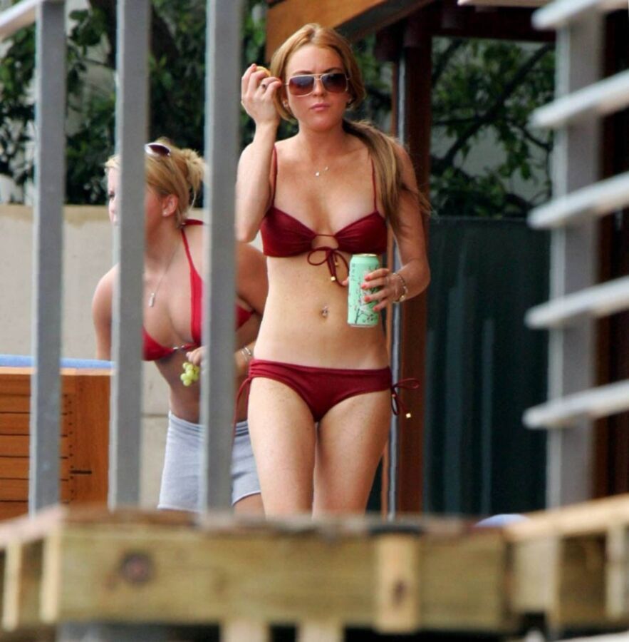 Free porn pics of Lindsey Lohan - Red Bikini 7 of 10 pics