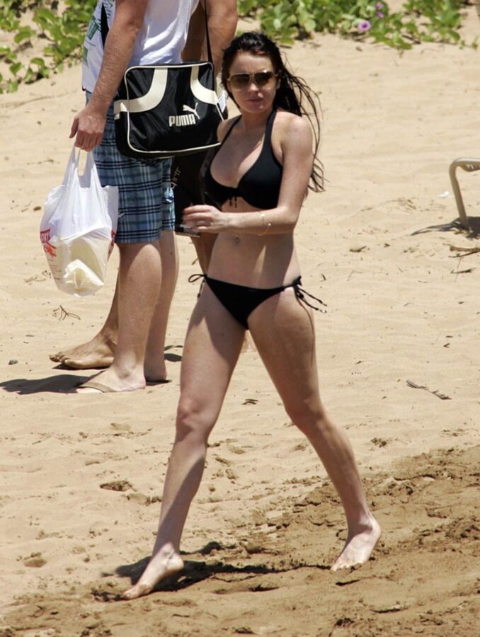 Free porn pics of Lindsey Lohan - Black Bikini 5 of 8 pics