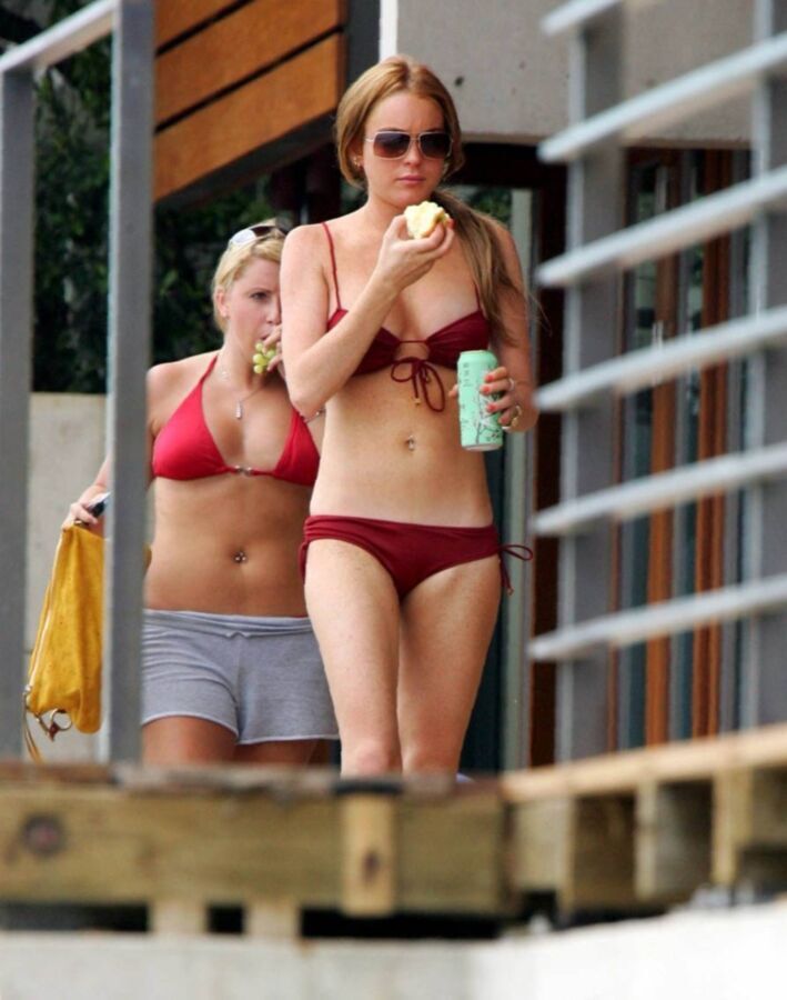 Free porn pics of Lindsey Lohan - Red Bikini 10 of 10 pics