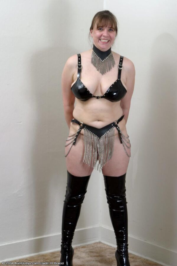 Free porn pics of Plump Mature Jackie looking awful in fetish gear 8 of 76 pics