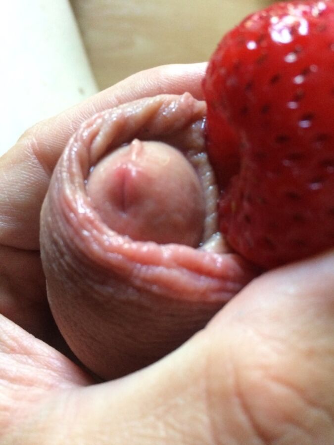 Free porn pics of XXL strawberry under my FORESKIN :-)))))) 14 of 16 pics