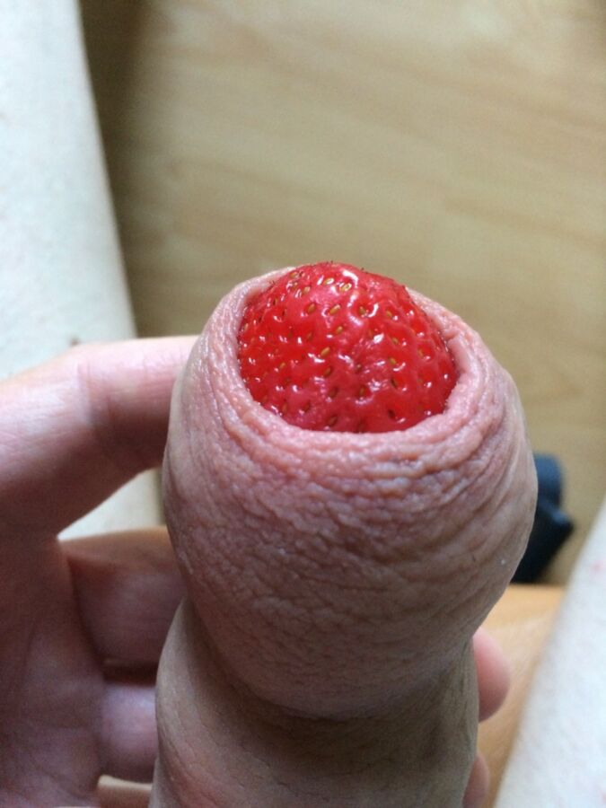 Free porn pics of XXL strawberry under my FORESKIN :-)))))) 4 of 16 pics