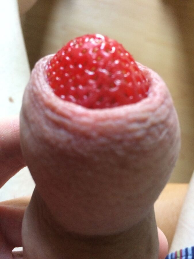 Free porn pics of XXL strawberry under my FORESKIN :-)))))) 8 of 16 pics