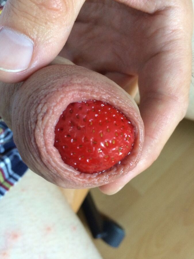 Free porn pics of XXL strawberry under my FORESKIN :-)))))) 5 of 16 pics