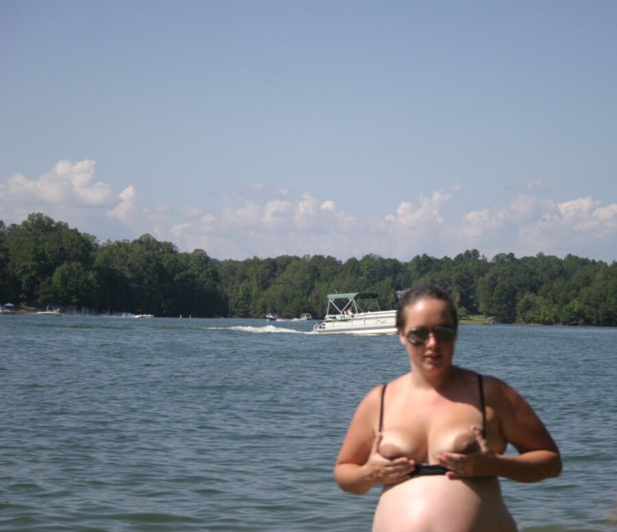 Free porn pics of Pregnant Exhibitionist Slut with Dark Nipples 12 of 115 pics