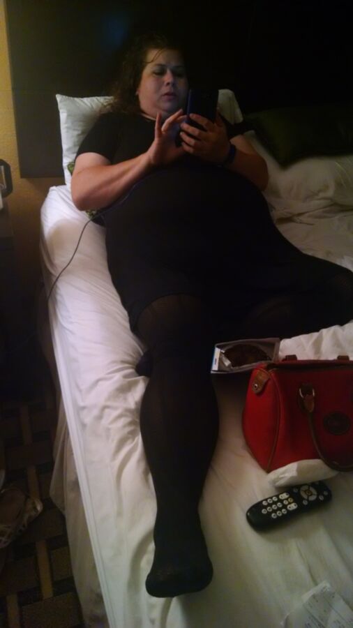 Free porn pics of My Wifes Little Black Dress And Black Tights 9 of 16 pics