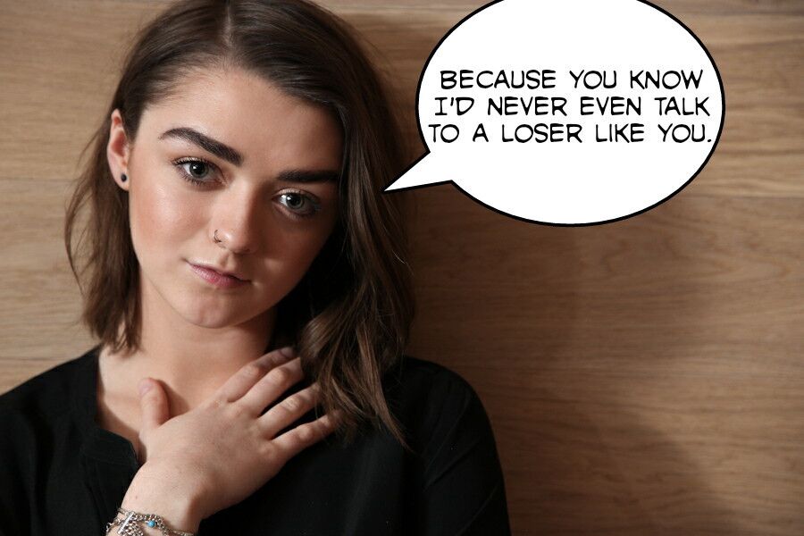 Free porn pics of Maisie Williams humiliation captions 4 of 5 pics