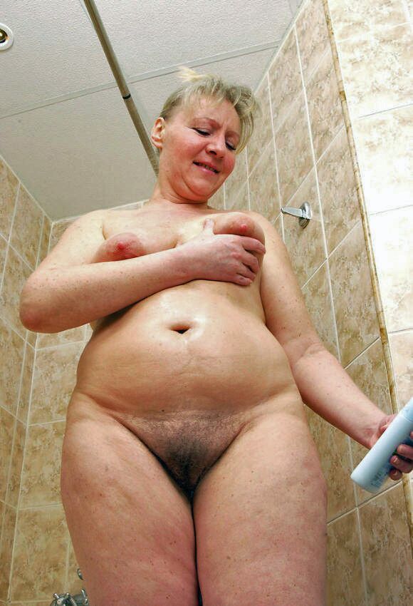 Free porn pics of Mature blonde bbw in the shower 7 of 9 pics