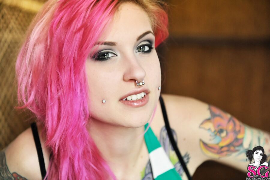 Free porn pics of Pink Haired Goth Girl 3 of 54 pics