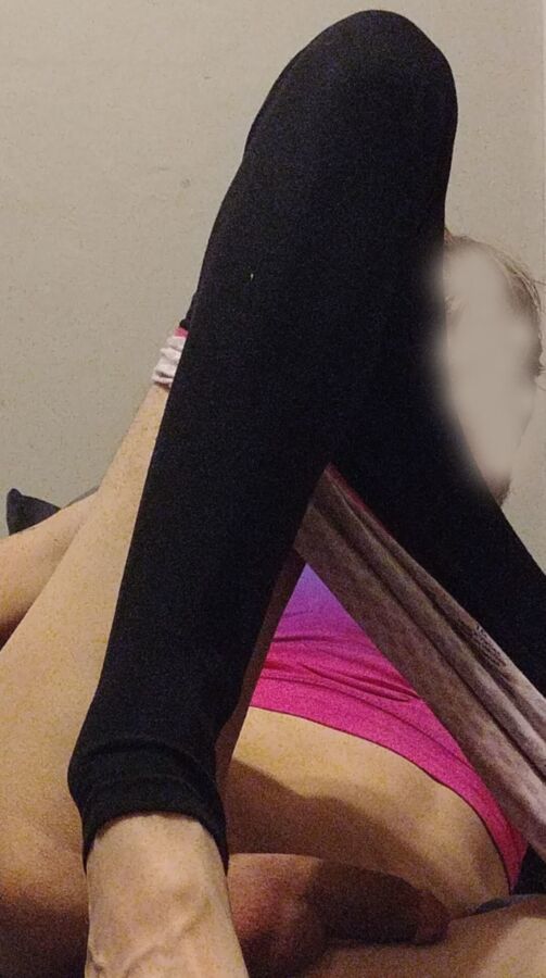 Free porn pics of Me Slim Crossdresser - Black leggings and heels 20 of 21 pics