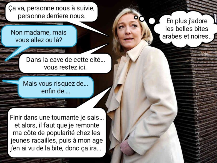 Free porn pics of French caption (Français) Marine Le Pen(is) de noir et rebeu. 2 of 5 pics