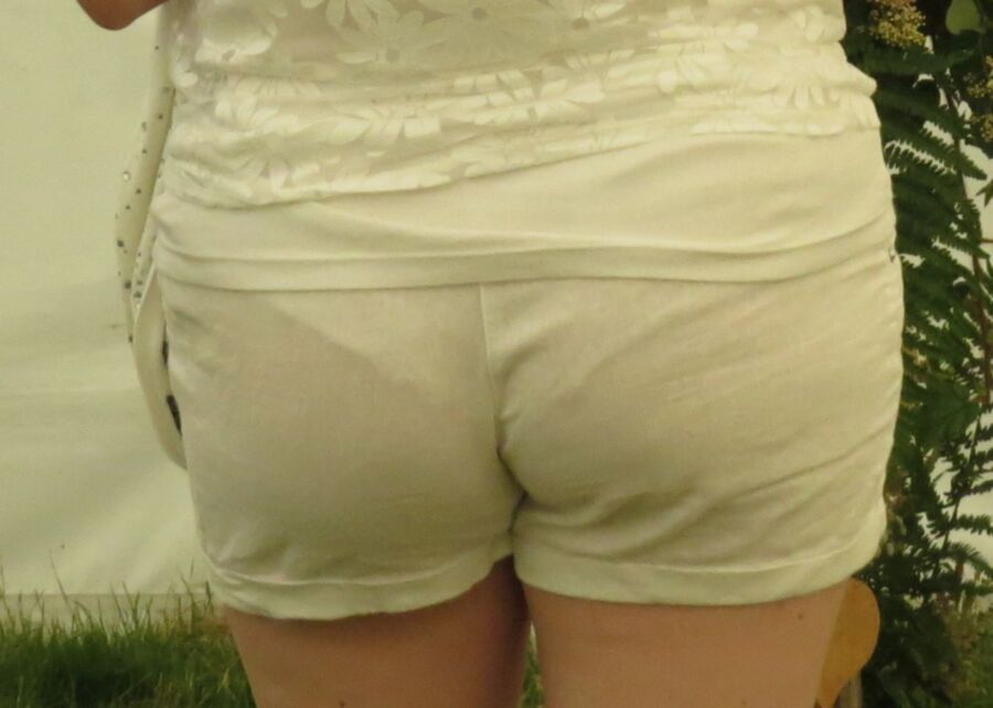 Free porn pics of Milf in see thru white shorts and white panties 7 of 11 pics