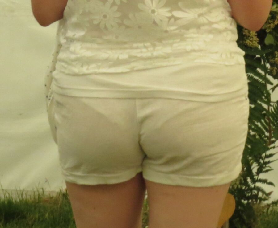Free porn pics of Milf in see thru white shorts and white panties 3 of 11 pics