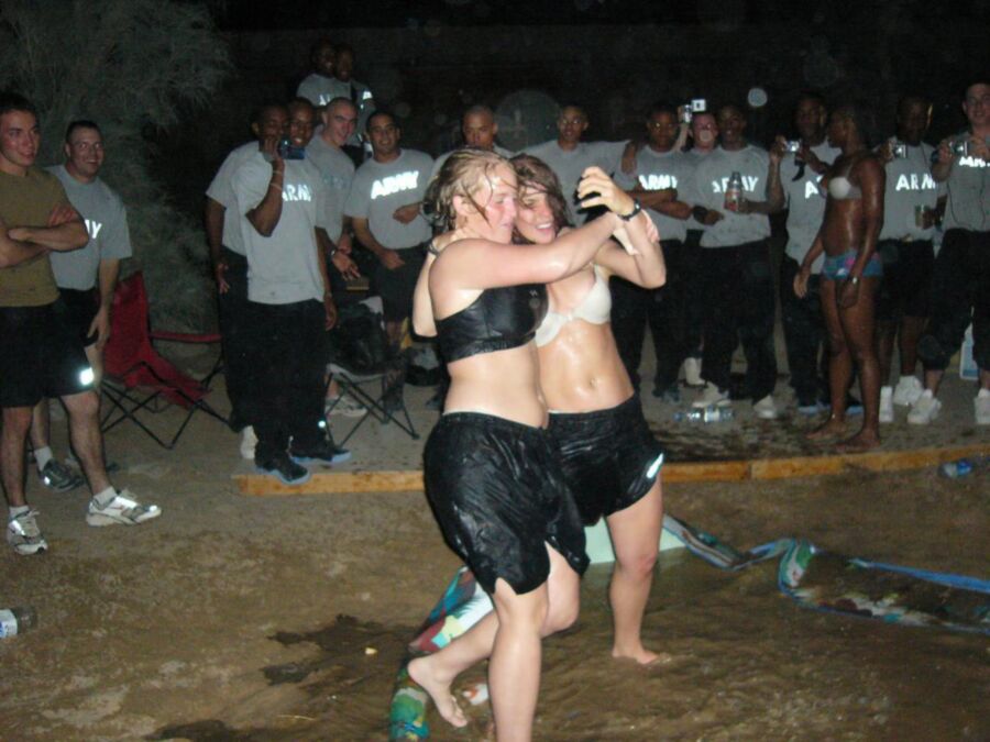 Free porn pics of Female Soldiers Mud Wrestling  8 of 22 pics
