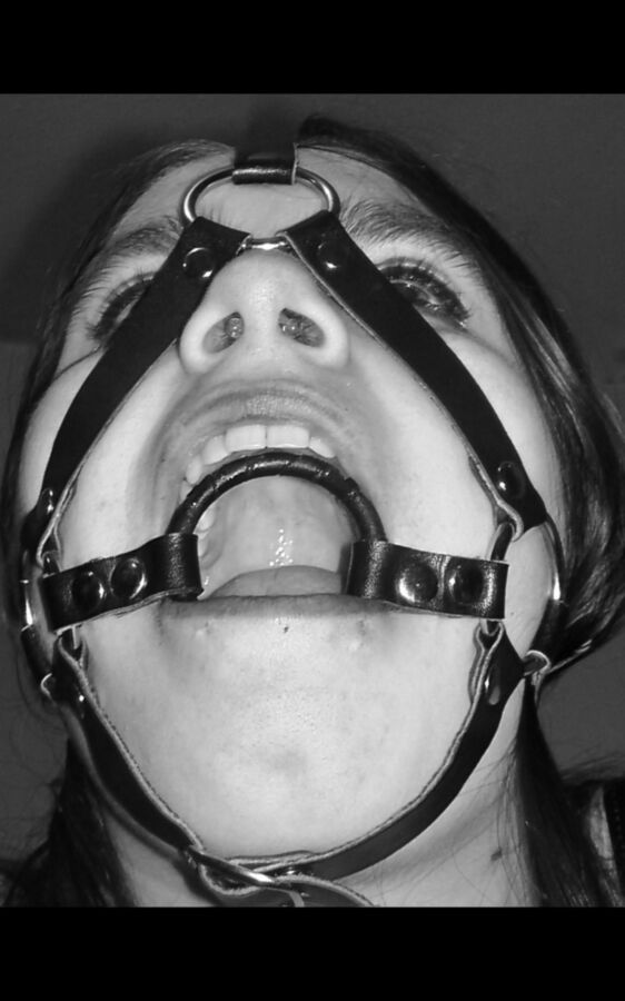 Free porn pics of Black & white headharness & ballgag headshots 21 of 26 pics