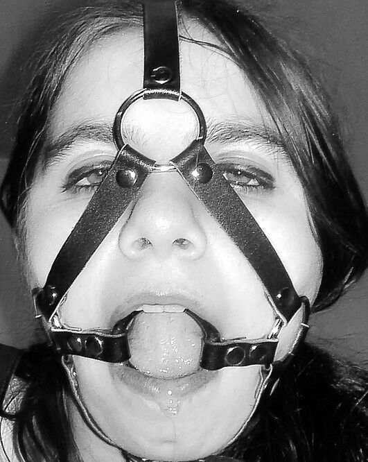 Free porn pics of Black & white headharness & ballgag headshots 9 of 26 pics